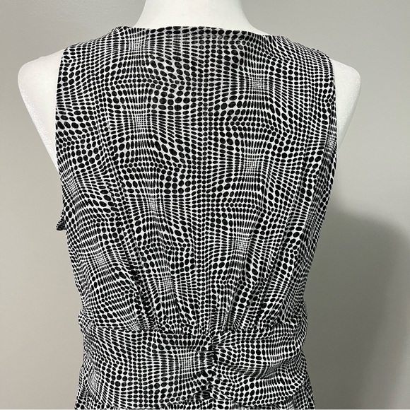 Michael Kors Layered Sheer Sleeveless Blouse Dot Pattern V-Neck - Picture 9 of 11